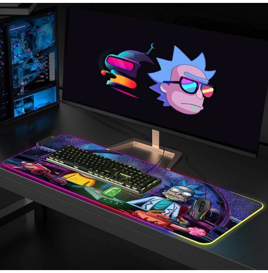 Bimormat RGB Mouse Pad LED Light Gaming Mouse Pad with Rubber Base Colorful Computer Carpet Desk Mat for PC Laptop (35.4 15.7 inch) (9040rkmomo)